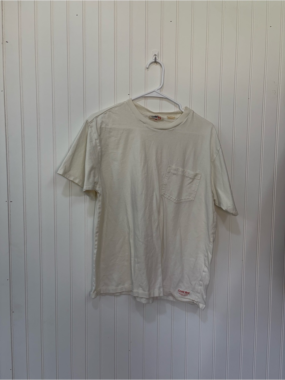 Levi's vintage single stitch cotton Men’s Short-Sleeve Pocket Tee in Cream